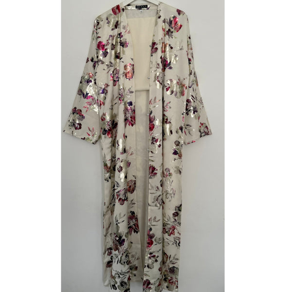 LIMITED EDITION Amara open abaya with buttons - cream