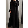 BLACK CLOSED LACE ABAYA