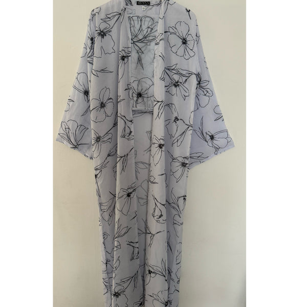 HANA CHIFFON PRINTED OPEN ABAYA