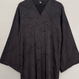 MARBLE PRINT OPEN ABAYA WITH BUTTONS GREY