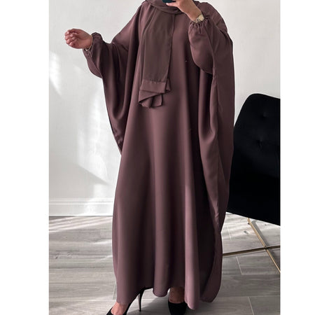 LUXURY EMIRATI OPEN ABAYA WITH BUTTONS GREY