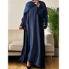 PLEATED ABAYA SET NAVY