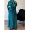 AQUA GREEN HAWA STRIPED ZOOM POCKET ABAYA