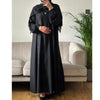 4 PIECE ELASTIC CUFFED SLEEVE ABAYA BLACK