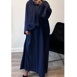 BLUE HAWA STRIPED ZOOM POCKET ABAYA