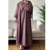 4 PIECE ELASTIC CUFFED SLEEVE ABAYA MAUVE