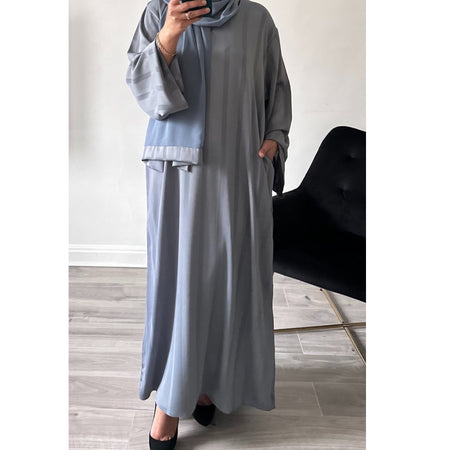 PLEATED ABAYA SET FOREST GREEN