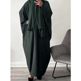 DARK FOREST GREEN BUTTERFLY ABAYA