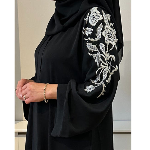 AWRAH WHITE EMBELLISHED ABAYAS