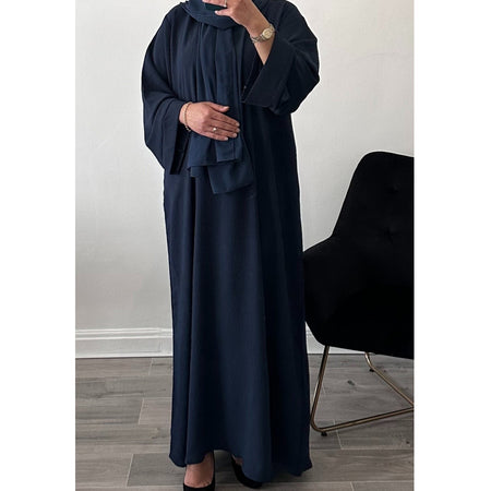 TWIN SET GREY/ BLACK OPEN ABAYA