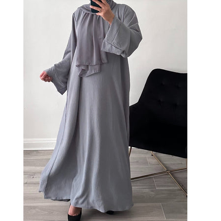 OPEN ABAYA GREY/WHITE