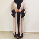 OPEN ABAYA CREAM LACE - Husna Collections