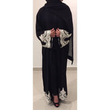 OPEN ABAYA BLACK LACE - Husna Collections