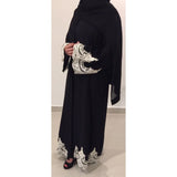 OPEN ABAYA BLACK LACE - Husna Collections