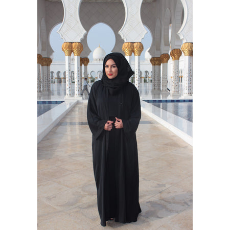 ZAHIRA PRINT ABAYA DARK GREY