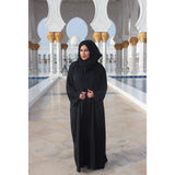 BLACK OPEN ABAYA - Husna Collections
