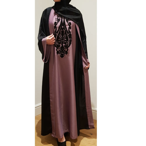 2 IN 1 NOORA ABAYA DUSTY PINK