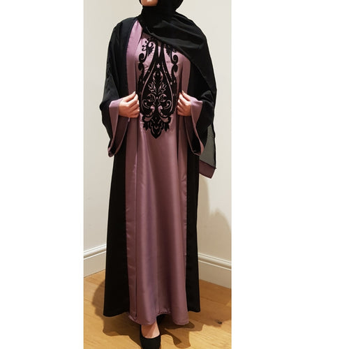 2 IN 1 NOORA ABAYA DUSTY PINK