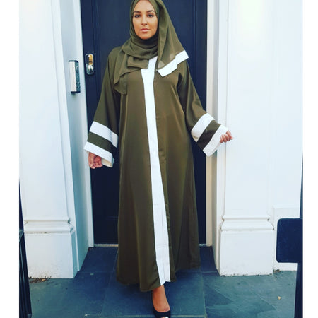OPEN ABAYA DARK BROWN