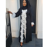 CROCHET WHITE TRIM ABAYA