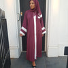 OPEN ABAYA MAROON/WHITE