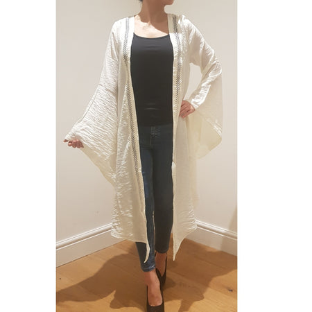 NAVY TRIM KIMONO