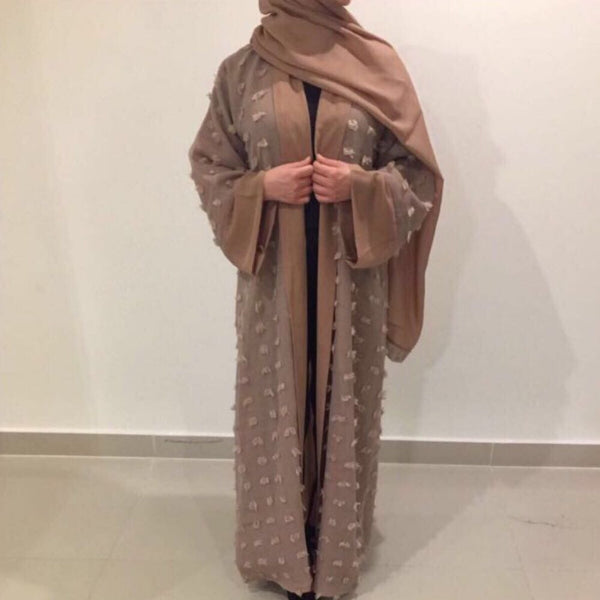 OPEN KIMONO/ABAYA MOCHA - Husna Collections
