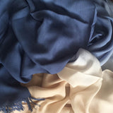 LUXURY 3 TONED BLUE AND CREAM - Husna Collections