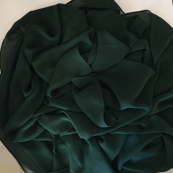 GEORGETTE FOREST GREEN HIJAB - Husna Collections