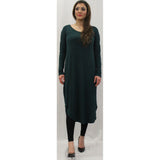 FLOATER DRESS BOTTLE GREEN - Husna Collections