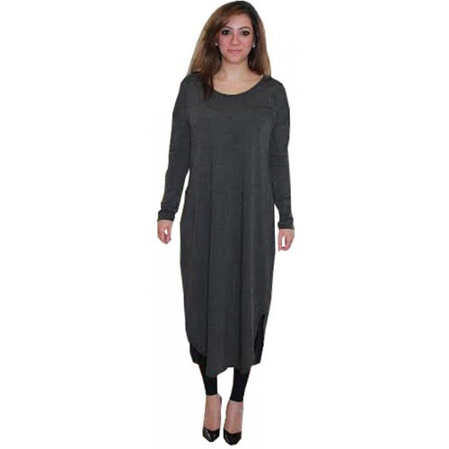 FLOATER DRESS CHARCOAL - Husna Collections