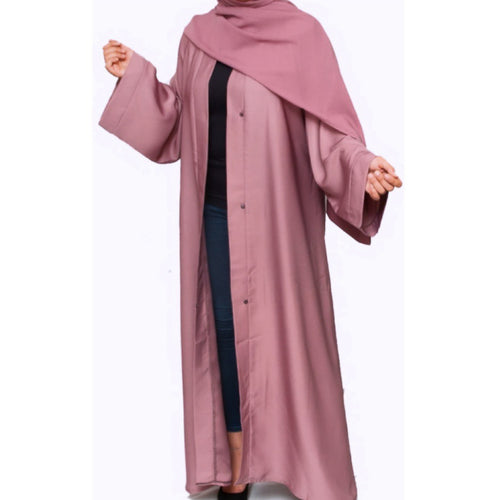 OPEN ABAYA DUSTY PINK