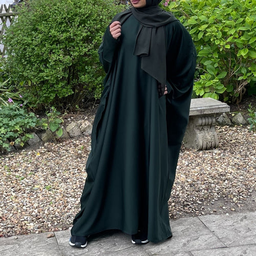 FOREST GREEN BUTTERFLY ABAYA