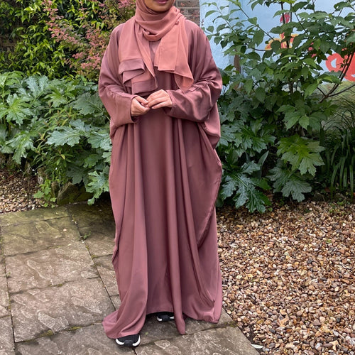 DARK MAUVE BUTTERFLY ABAYA