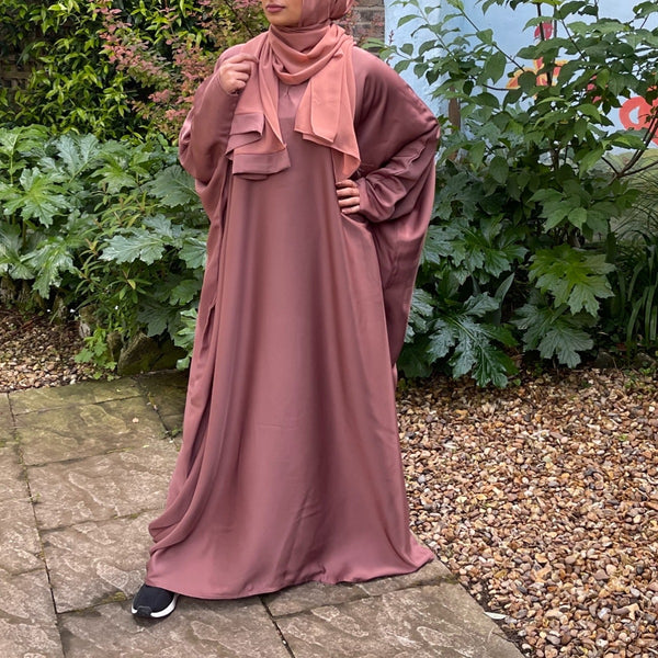 DARK MAUVE BUTTERFLY ABAYA