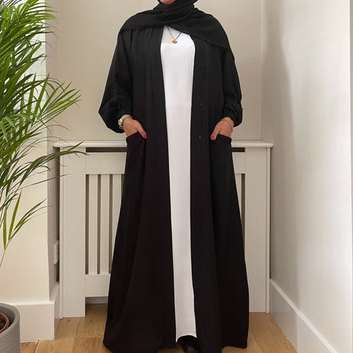 BLACK 2 POCKET ESSENTIAL ABAYA