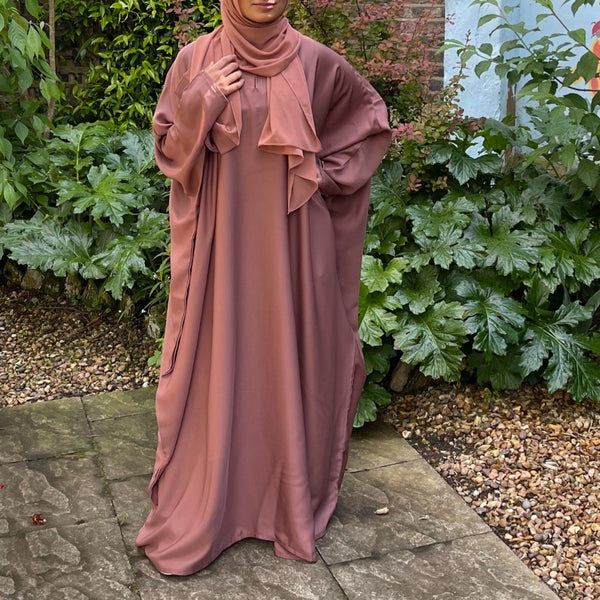 DARK MAUVE BUTTERFLY ABAYA