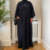 RIBBED WINTER ABAYA NAVY