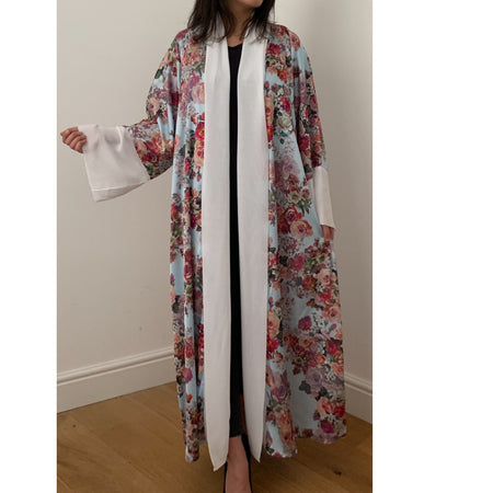 NAVY TRIM KIMONO
