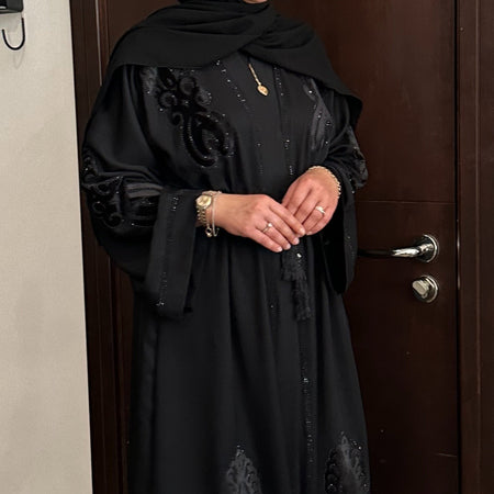 AYLA OPEN ABAYA WITH POCKET BEIGE