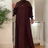 AROUS ABAYA DARK BROWN