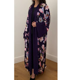 FLORAL KIMONO DARK PURPLE