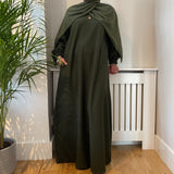 RIBBED WINTER ABAYA KHAKI