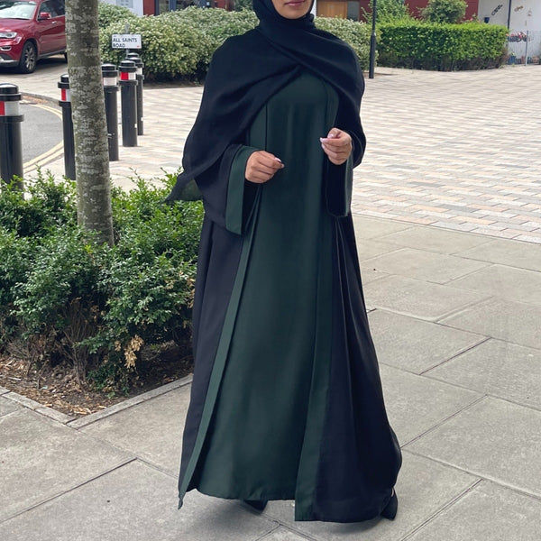 2 IN 1 LIYA ABAYA FOREST GREEN