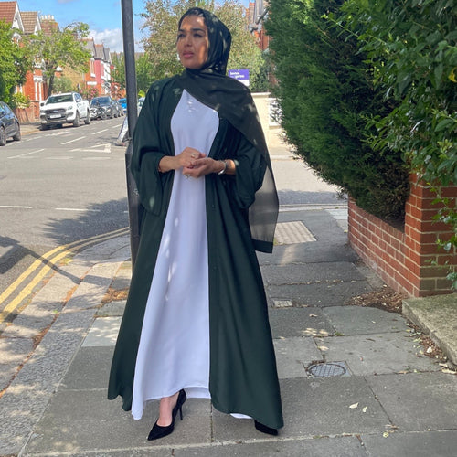 OPEN ABAYA FOREST GREEN