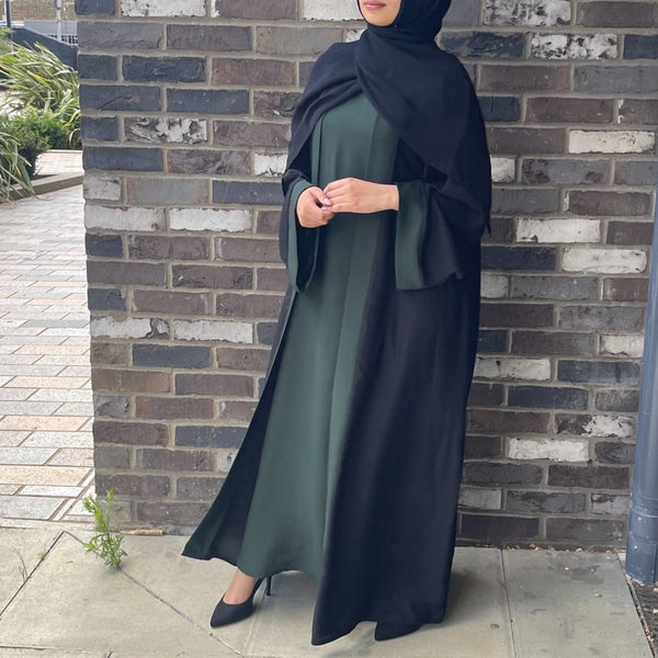 2 IN 1 LIYA ABAYA FOREST GREEN