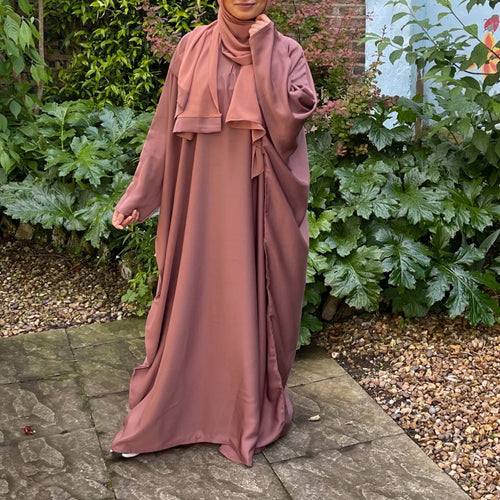 DARK MAUVE BUTTERFLY ABAYA