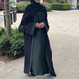 2 IN 1 LIYA ABAYA FOREST GREEN