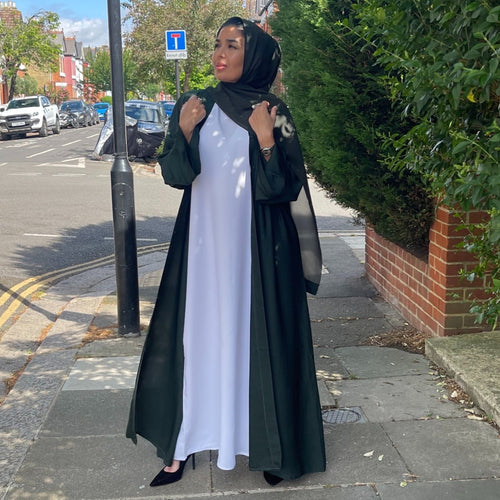 OPEN ABAYA FOREST GREEN