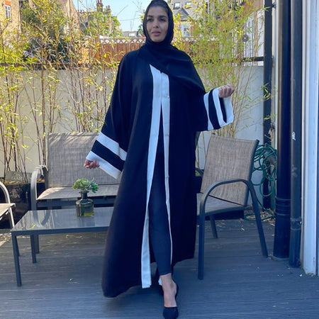 AYLA OPEN ABAYA WITH POCKET BEIGE